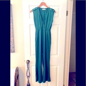 Eunice Lai Green wrap jumpsuit women’s romper